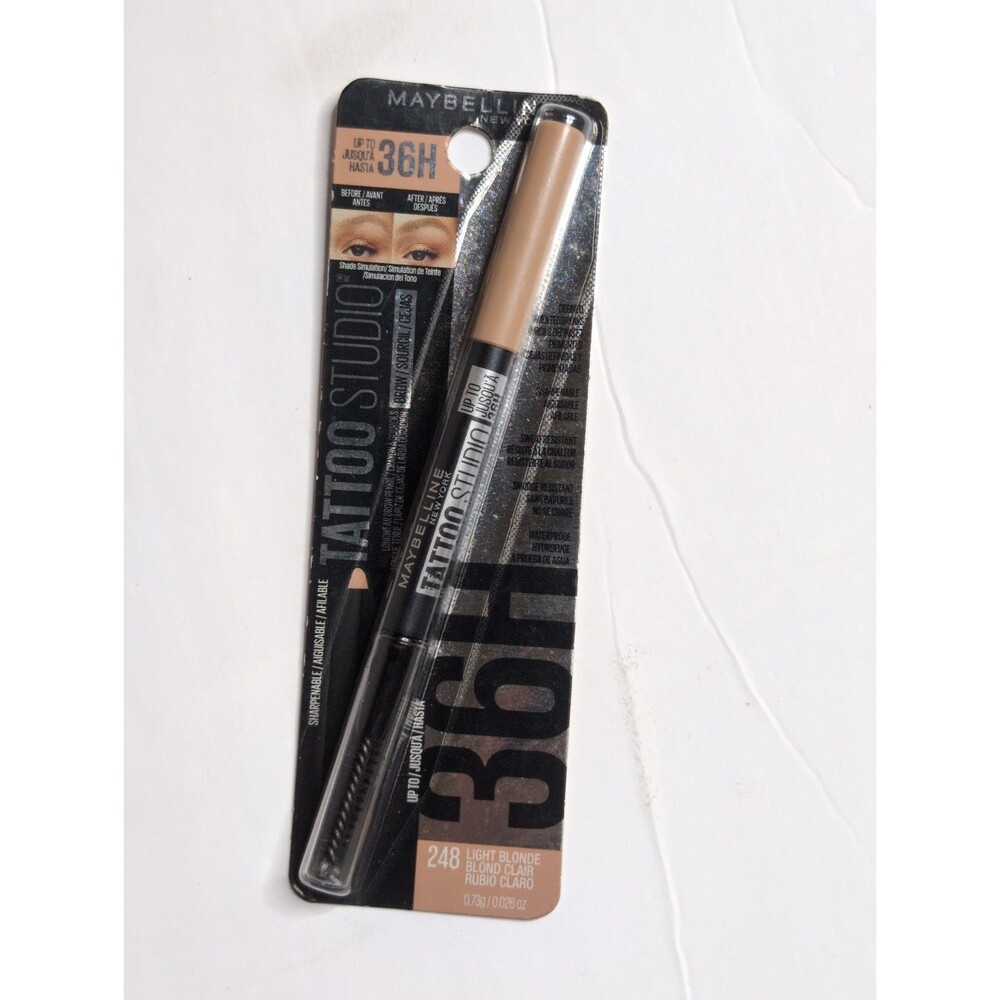 Maybelline Tattoo Studio 36H Pigment Eyebrow Brow Pencil Filler 248 Light Blonde